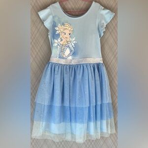 Disney - Frozen Elsa Princess Girls three tiered glitter tutu dress (Size 7)